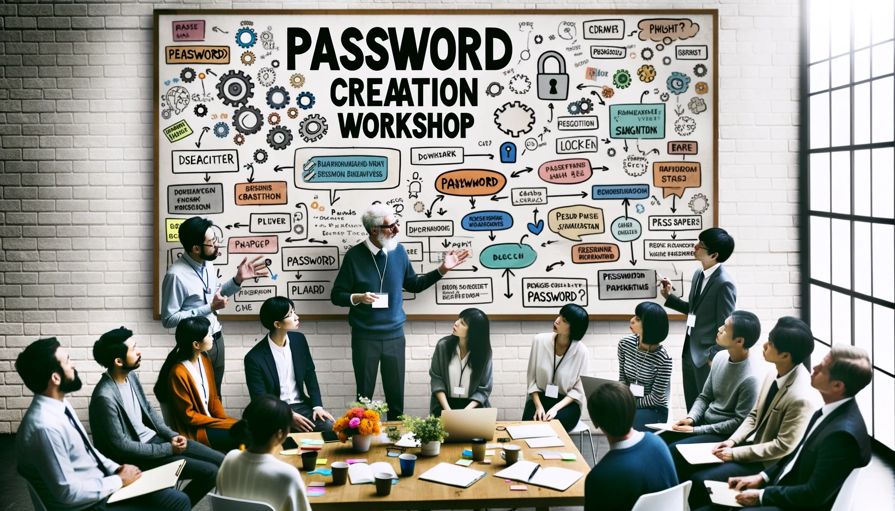 A group of masterminds brainstorming the best passwords!